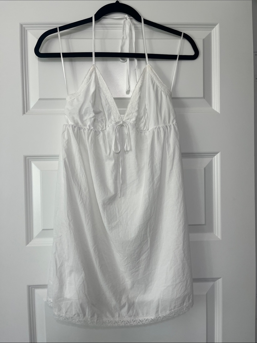 wild fable White Lace-Trim Mini Slip Halter Dress